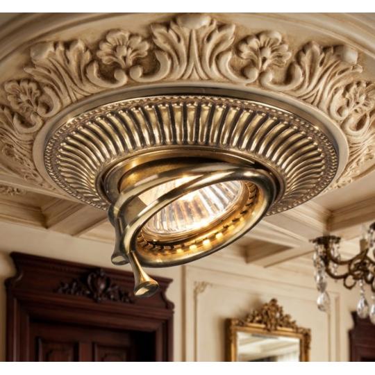 obciansky zlata bodova svietidlo klasicky nastavitelny stropny zabudovatelny smerovy bod villa zamok elegantny medeny lampa osvetlenie.jpg